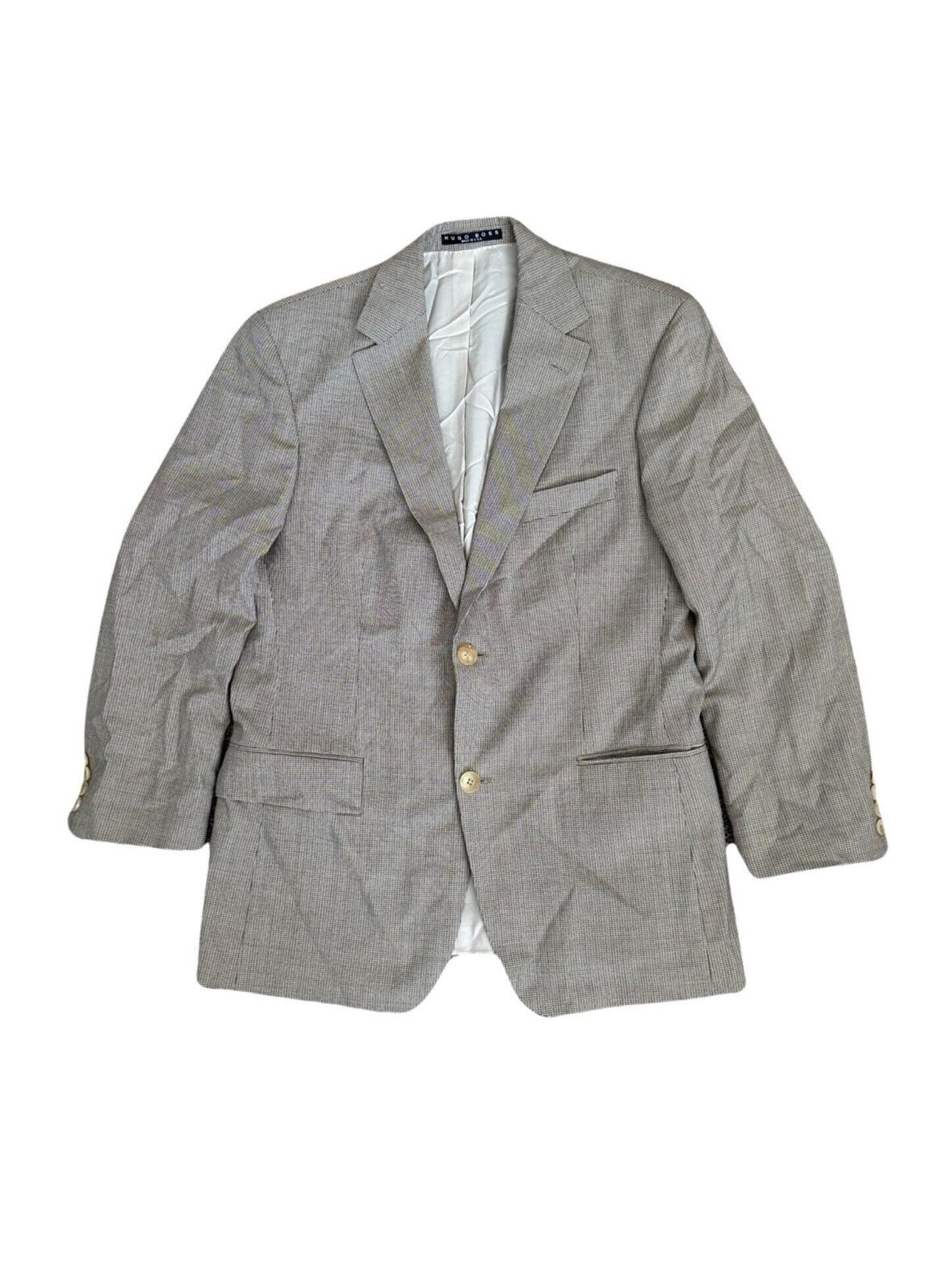 Hugo Boss Beige Pasolini Suit Jacket Men's Size 38s Made In Usa 100% Virgin Wool